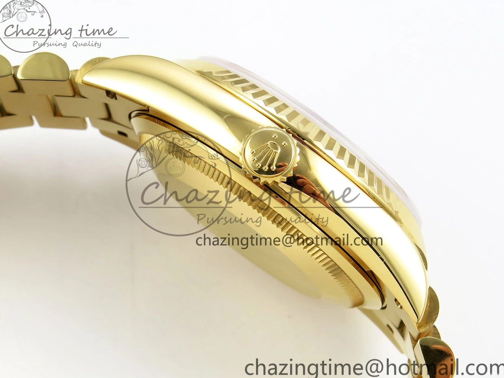 MiroTime 0324 Day Date 36 YG RAF Best Edition Brown Wave Dial on YG Bracelet A Effortless 1383